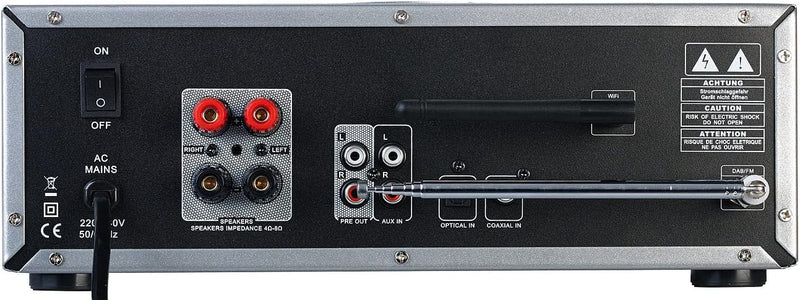 VR-Radio Kompaktanlagen: Micro-Stereoanlage: Webradio, DAB+, CD, Bluetooth, App, 300 W, Silber (DAB