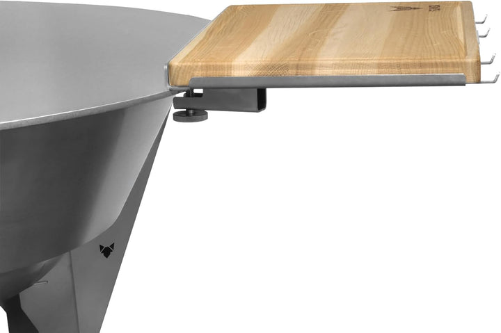 FENNEK Feuerplatte- Universal BBQ Brett- & Besteckhalter inkl. Schneidebrett | Für Feuerplatten Gril