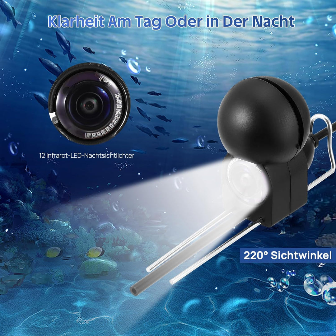 Fishfinder, Unterwasserkamera Angeln, Weitwinkel-Infrarot-Nachtsicht,Unterwasserkamera Fischfinder m