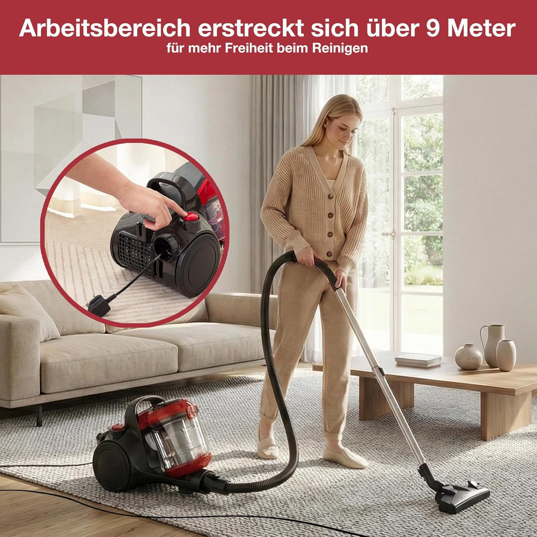 Akitas C10T 850W Beutelloser Staubsauger ohne Beutel Cat and Dog Tierhaare,Staubsaugerzylinder mit D