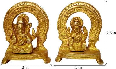 Purpledip Idol Lakshmi Ganesha in Mandap: Sammlerstück Statue Set für Zuhause Tempel (12245)