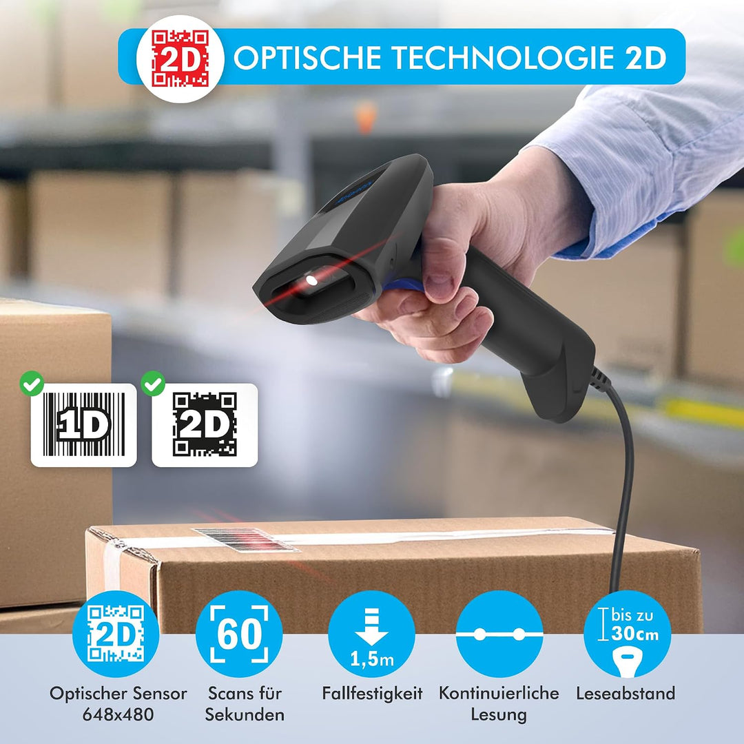 Atlantis 1D/2D-Barcode Scanner 1D/2D USB, Sensor 640x480