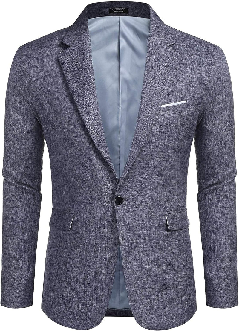 COOFANDY Herren Casual Sport Mäntel Leichter Anzug Blazer Jacken Ein Knopf S Blau, S Blau