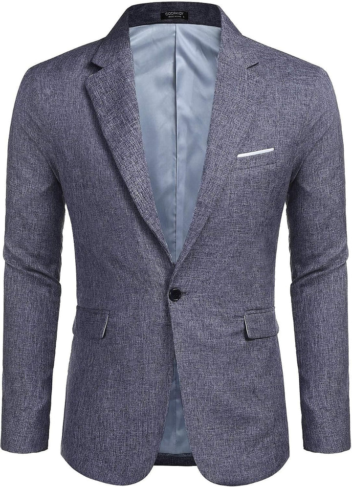 COOFANDY Herren Sakko Sportlich Modern Freizeit Blazer Jackett 1 Knopf Business Anzugjacke Regular F