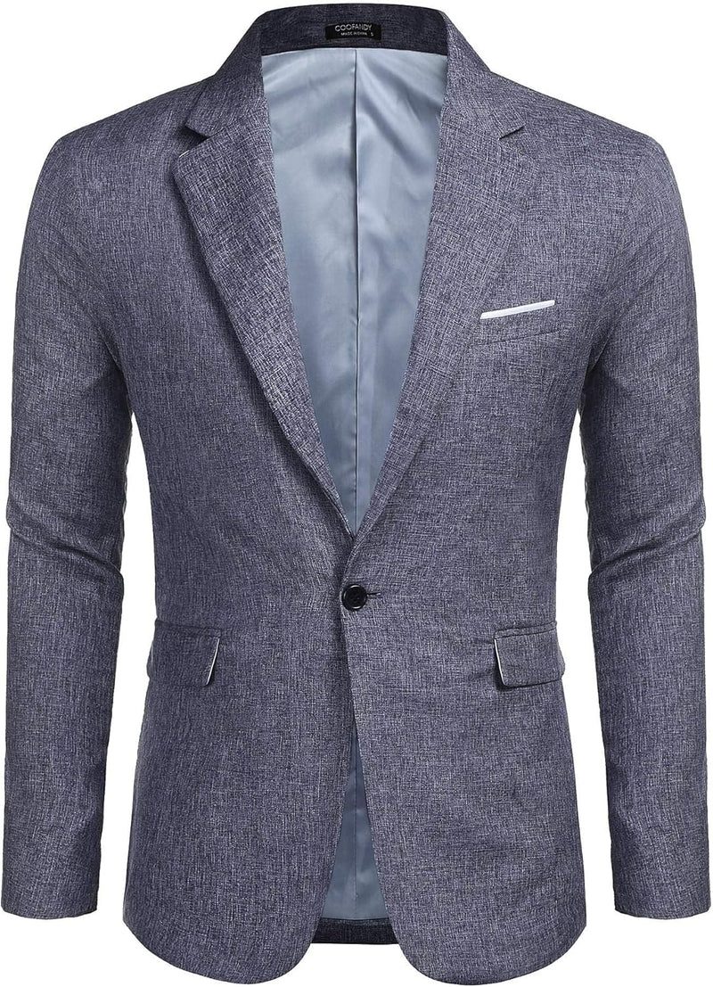 COOFANDY Herren Anzugjacke Sakko Sportlich Freizeit Blazer Regular Fit Männer Anzug Ein Knopf Busine