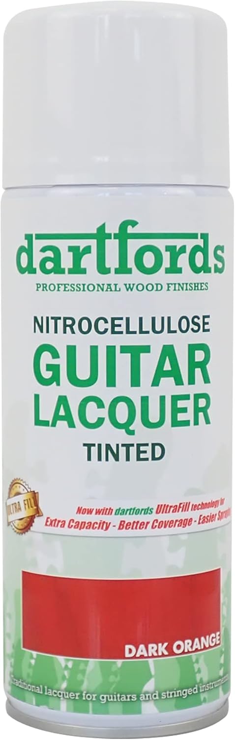 dartfords Nitrozellulose-Gitarrenlack, getönt, Orange (dunkel), Sprühdose, 400 ml Orange (Dark) 400