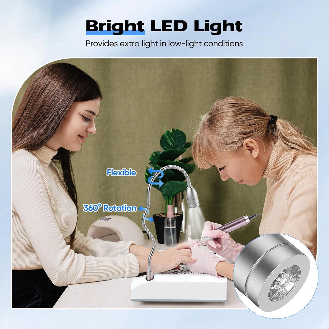 6-in-1 Nagelfräser mit Staubabsaugung, Maniküre Set Elektrisch für Gelnägel | 122W Profi-Gerät: 3000
