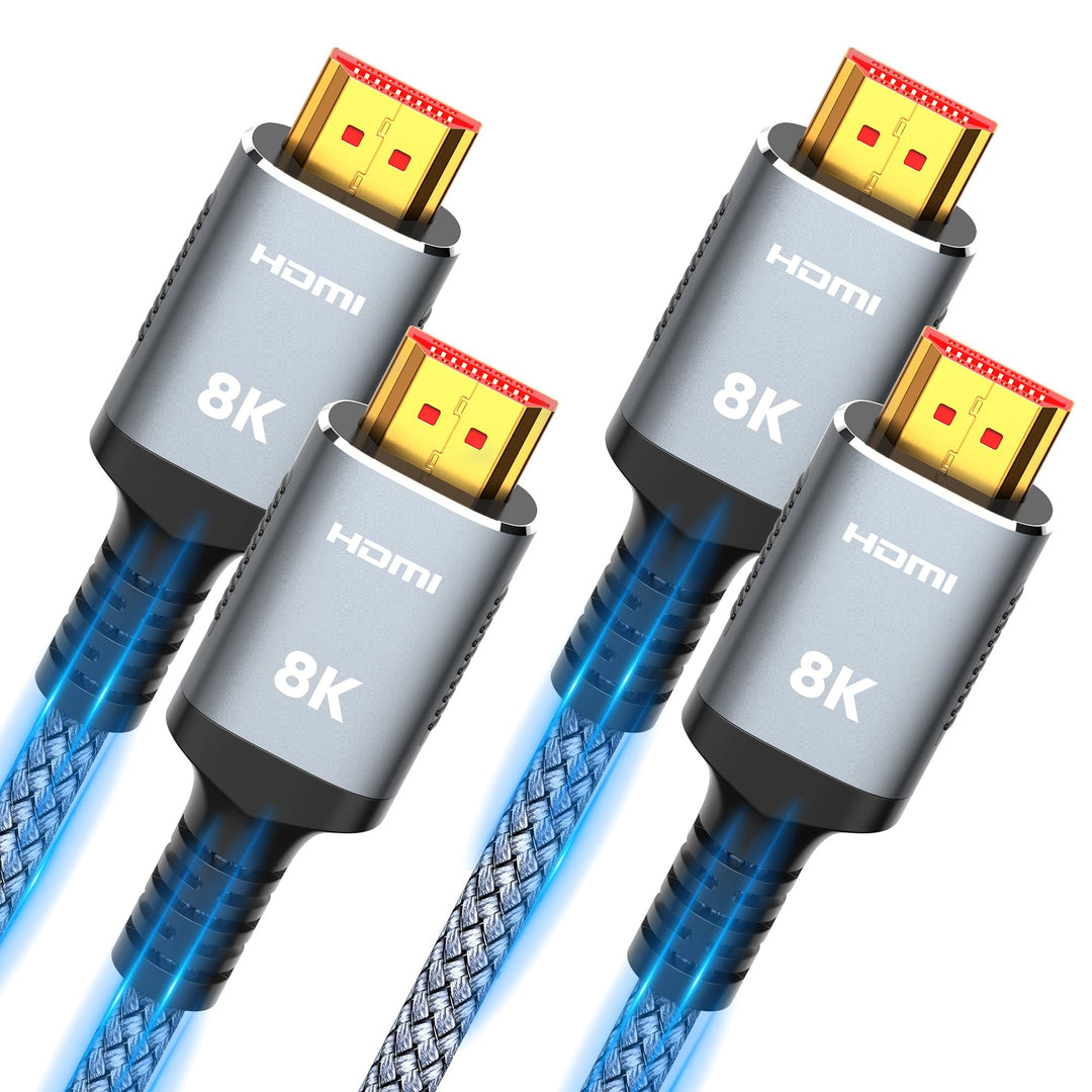 SNOWKIDS HDMI 2.1 Kabel 8K 2Meter (2 Stück), 2.1 48Gbps Highspeed 8K@60Hz HDMI Kabel 4K@120Hz 7680P,
