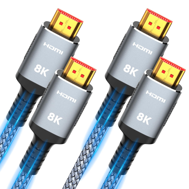 SNOWKIDS HDMI 2.1 Kabel 8K 2Meter (2 Stück), 2.1 48Gbps Highspeed 8K@60Hz HDMI Kabel 4K@120Hz 7680P,