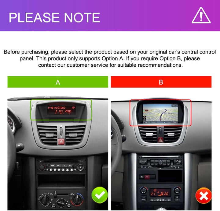 Rimoody 4+64G Android Autoradio für Peugeot 207 2006-2015 9 Zoll Touchscreen Kabelloses Carplay 207