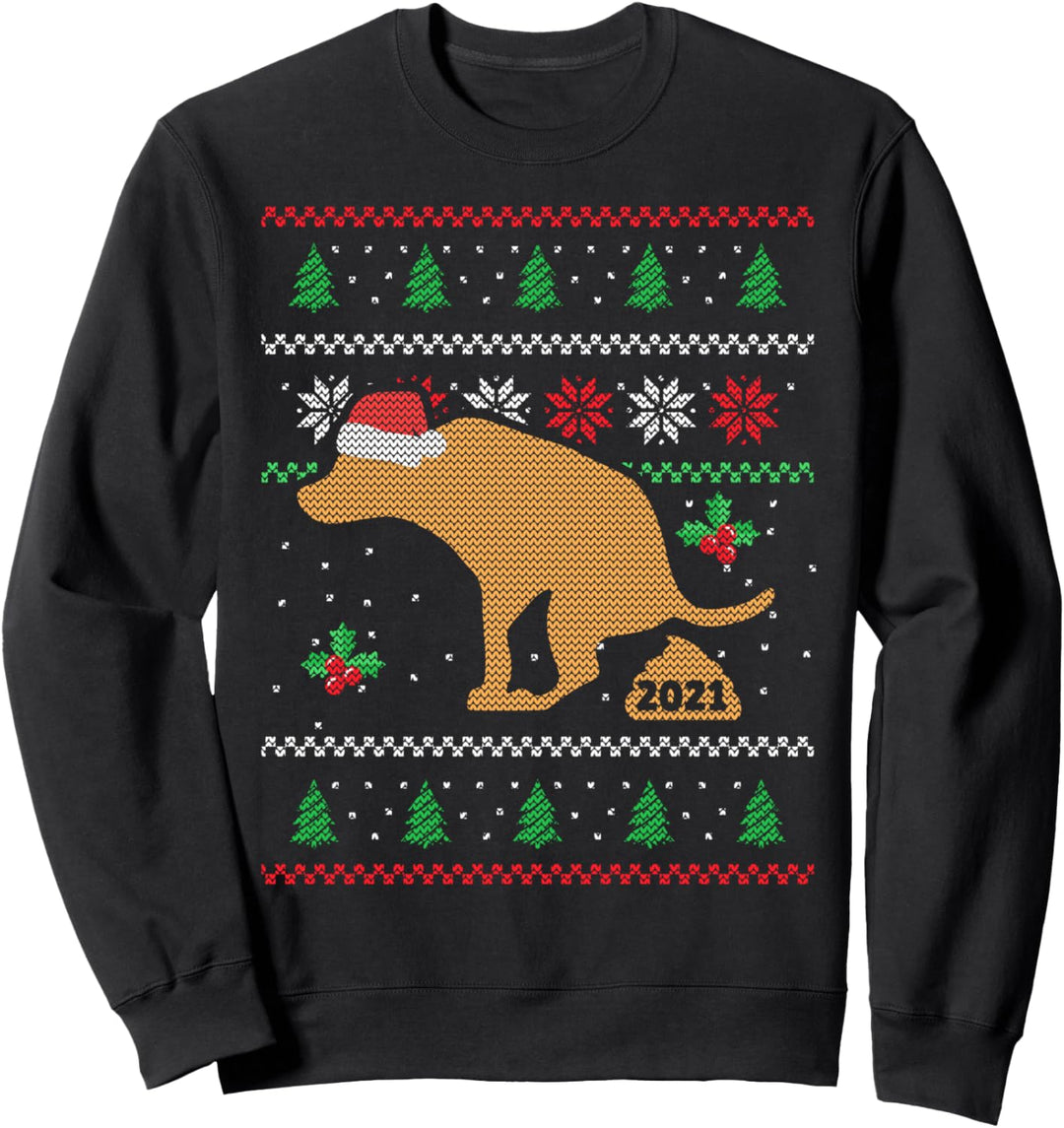 Ugly Christmas 2021 Xmas lustiger Hund Weihnachten Sweatshirt
