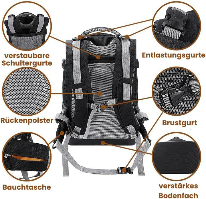Hunderucksack EasyGo - Bis 11 Kg | Haustier Tragetasche für 2-11kg Hunde und Katzen weich, faltbar |