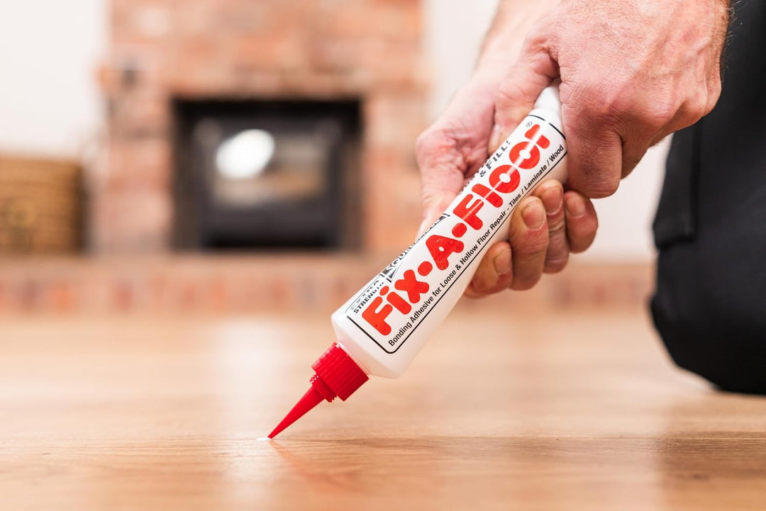 Fix-A-Floor Squeezy All-in-One Reparaturkleber für lose, hohle und knarrende Fliesen, Holz, LVT, LVP