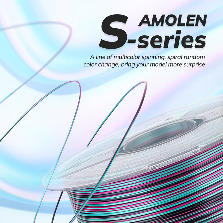 AMOLEN PLA Filament 1.75mm Schwarz 1KG, 3D Drucker Filament Massgenauigkeit +/- 0,02 mm, Sauber Gewi