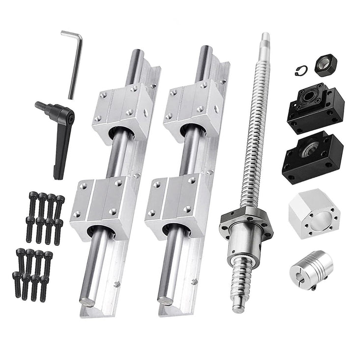 CNCMANS Kugelumlaufspindel SFU1204-400mm BK10 BF10 Kit mit 2 Stück SBR12-400mm Linearschiene mit 4 S