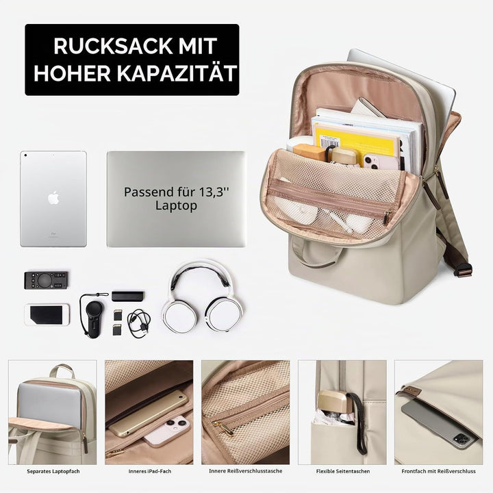GOLF SUPAGS 13.3 Zoll Rucksack Damen Laptop Damen Handgepäck Rucksack Gross Reisetasche Dayback Lapt