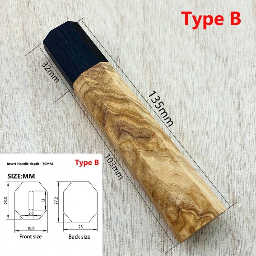 Achteckiger Messergriff Aus Holz, Kochmessergriff, Japanischer Stil, Messergriff, Ebenholzschneider,