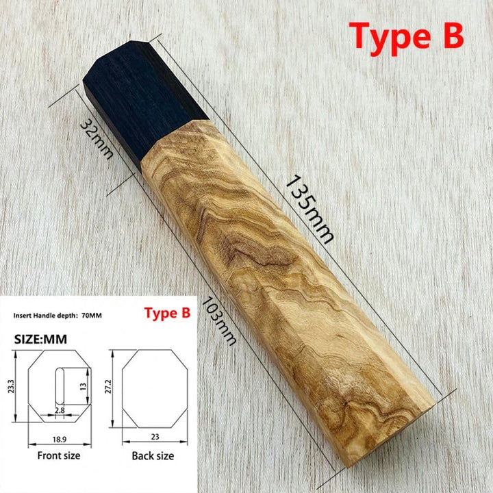 Achteckiger Messergriff Aus Holz, Kochmessergriff, Japanischer Stil, Messergriff, Ebenholzschneider,