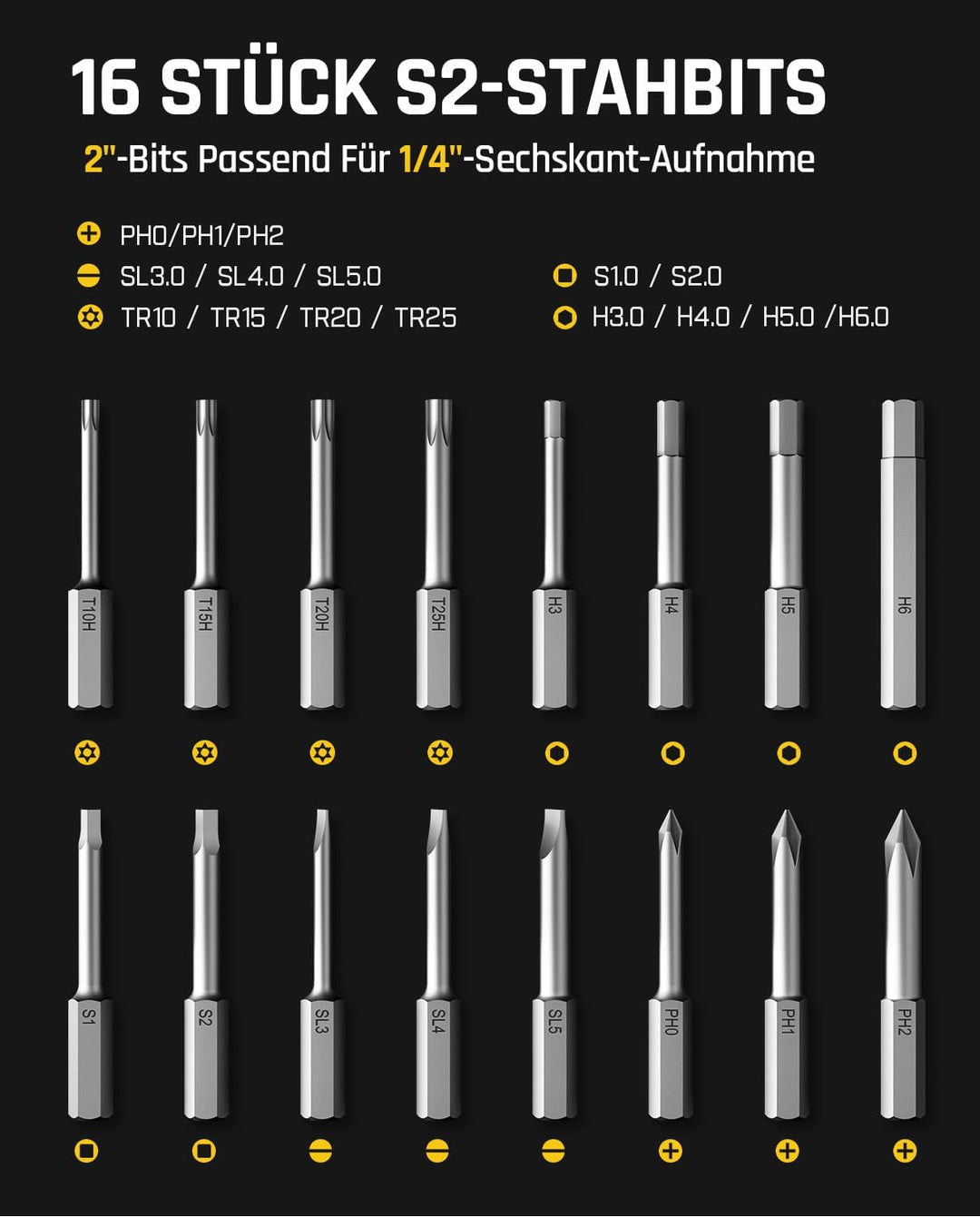 Fanttik S1 Pro 3.7V Magnetische Electric Screwdriver, Leistungsstarkes-Schraubendreher-Set mit 16 Bi