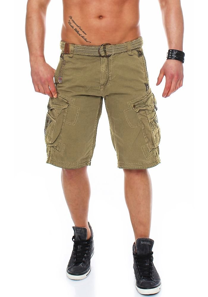 Geographical Norway Herren Kurzehose Perle Cargo Short Kurze Hose Bermuda M Khaki, M Khaki