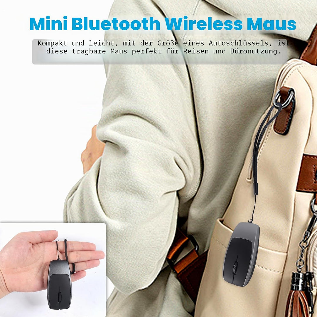 Bluetooth Maus, Upgrade Mini Kabellose Mouse zum Einsetzen einer TF-Karte, 2-in-1 Maus und TF-Karten