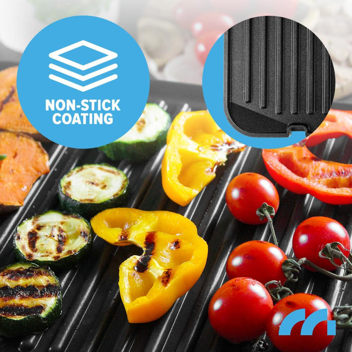 MalTec Kontaktgrill mit Auffangschale SM5000W-PRO Elektrogrill 2500W Panini Sandwichmaker, 3 Frittie