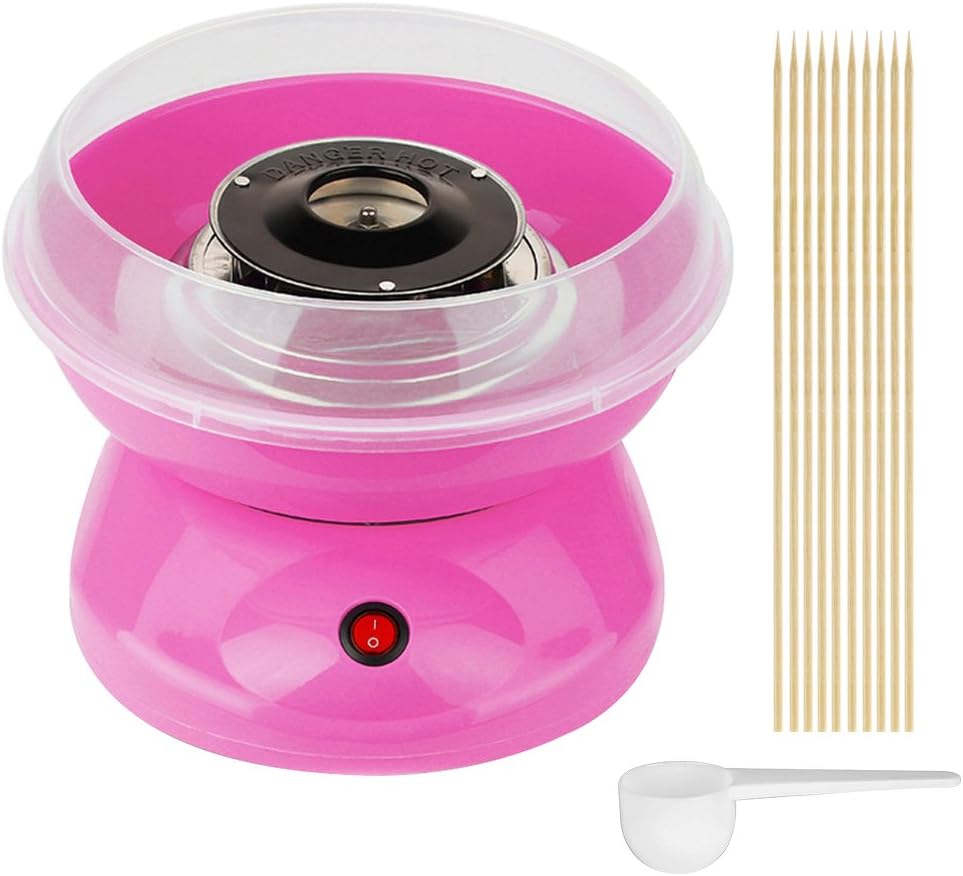 XUANYU 450W Zuckerwattemaschine Set für Zuhause Cotton Candy Machine mit Messlöffel und 10er Stäbche