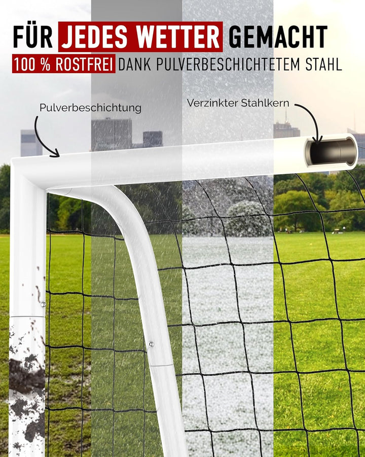 Fussballtor Kinder [EXTREM STABIL] - [ROSTFREI] Fussballtore für Garten Kinder - Fussball Tor mit Er