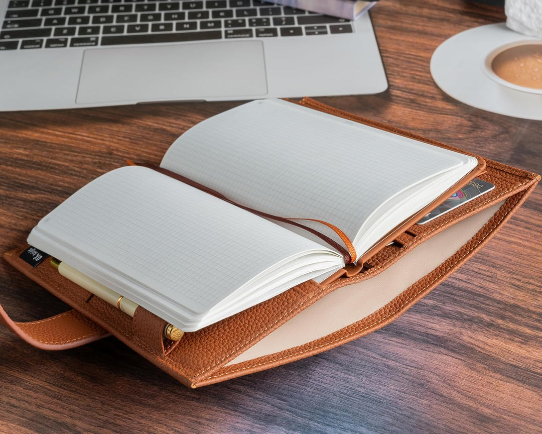 Ox Knight Leder-Schutzhülle für Hobonichi Weeks/Weeks Mega – mit Stiftschlaufe, Kartenfächern, Rücke