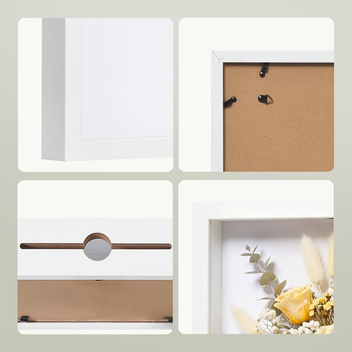 EUGAD 3D Bilderrahmen zum Befüllen, 2er Objektrahmen Spardose, Bilderrahmen 33x33 cm, tiefer Rahmen
