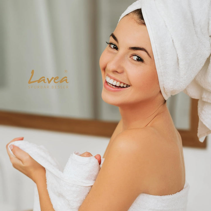 Lavea 2er Set Saunatuch 80x200cm, Frottierserie Elena, Anthrazit 2 x 80 x 200 cm Anthrazit, 2 x 80 x
