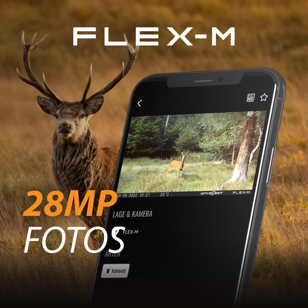 Spypoint Flex-M Twin-Pack - Wildkameras mit Foto- & Videoübertragung, 28 Megapixel, Wildtierkamera m