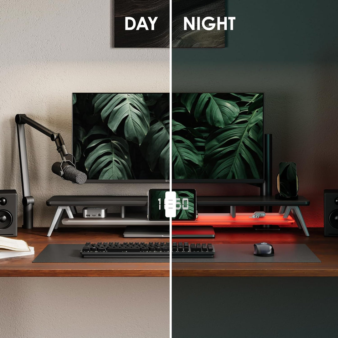 Fenge Monitorständer Riser mit Acrylablage und App-Steuerung LED Lights 108cm Grosser Computerstände