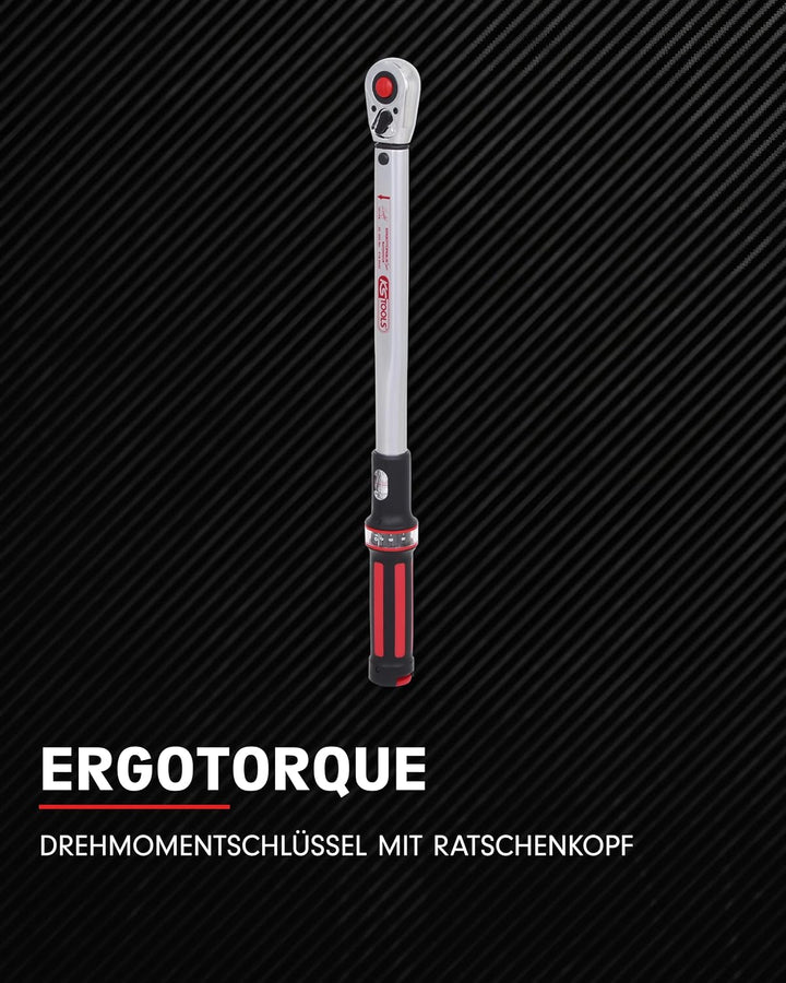 KS Tools Ratschen Drehmomentschlüssel 1/2 Zoll ERGOTORQUEprecision 516.6542 I 40-200 Nm I Mit Doppel