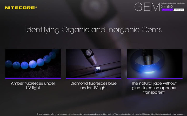 Nitecore GEM10UV-800 Lumens Lampe Eleologie Unisex Erwachsene, Schwarz