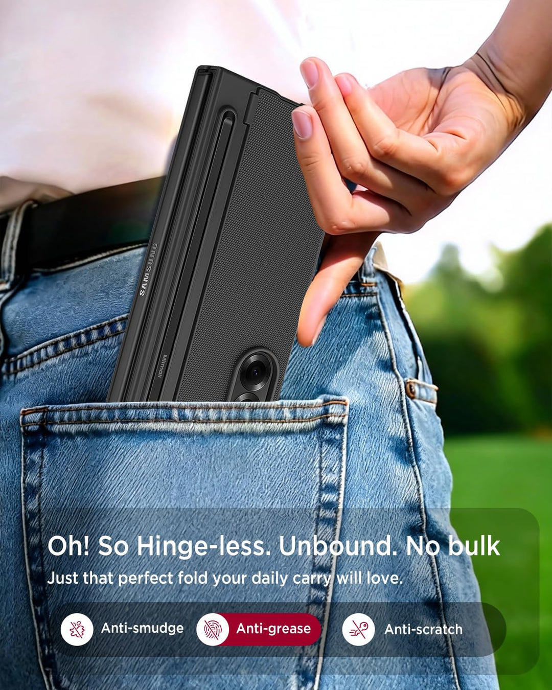 Miimall Kompatibel mit Samsung Galaxy Z Fold 6 Hülle mit S-Pen &amp; Stifthalter, [HD Displayschutz] Ult