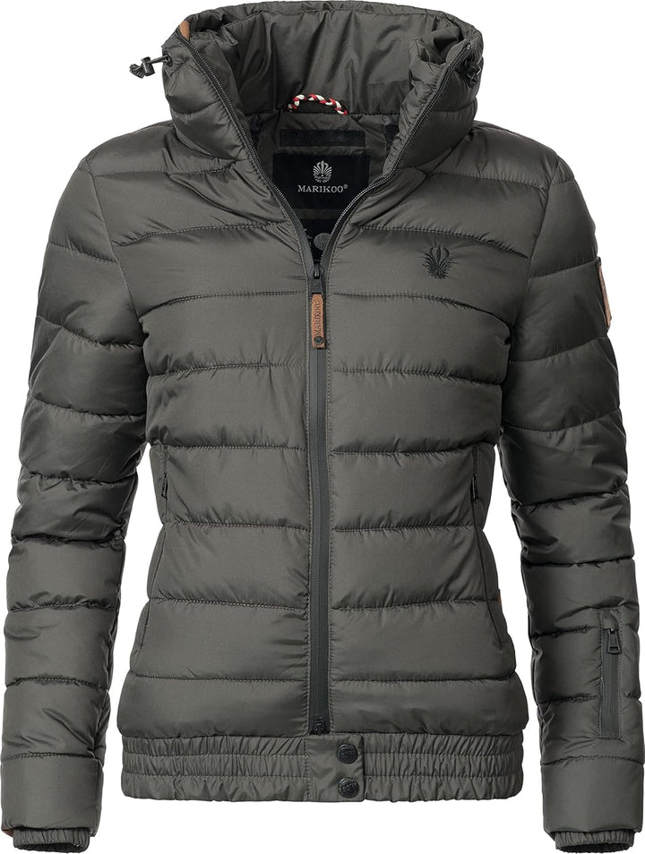 MARIKOO Damen Winter Steppjacke Poison XS-XL S Anthrazit, S Anthrazit