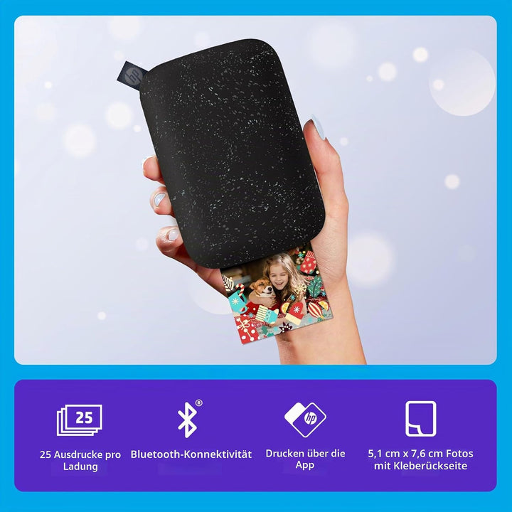 HP Sprocket 2x3 Sofortbild-Smartphone-Fotodrucker 75-Blatt-Bundle – Bluetooth Tragbarer Farb-Wireles