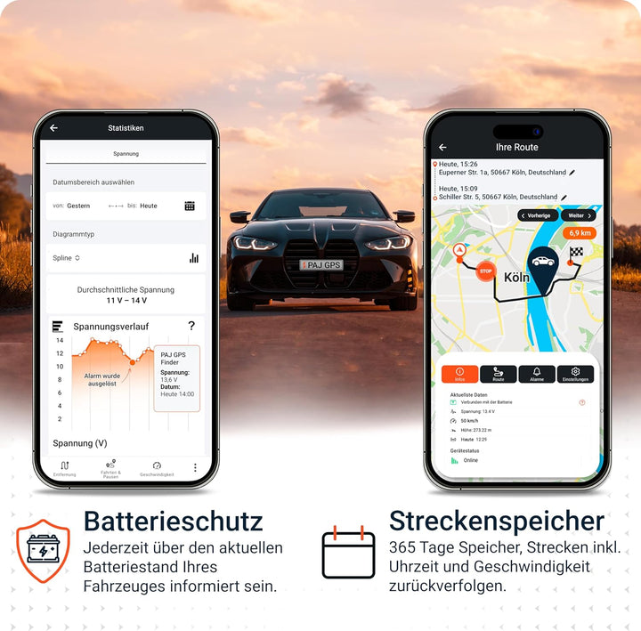 PAJ GPS Tracker Vehicle Finder 4G 1.0 - Direktanschluss an 9-75V Fahrzeugbatterie - GPS Peilsender A