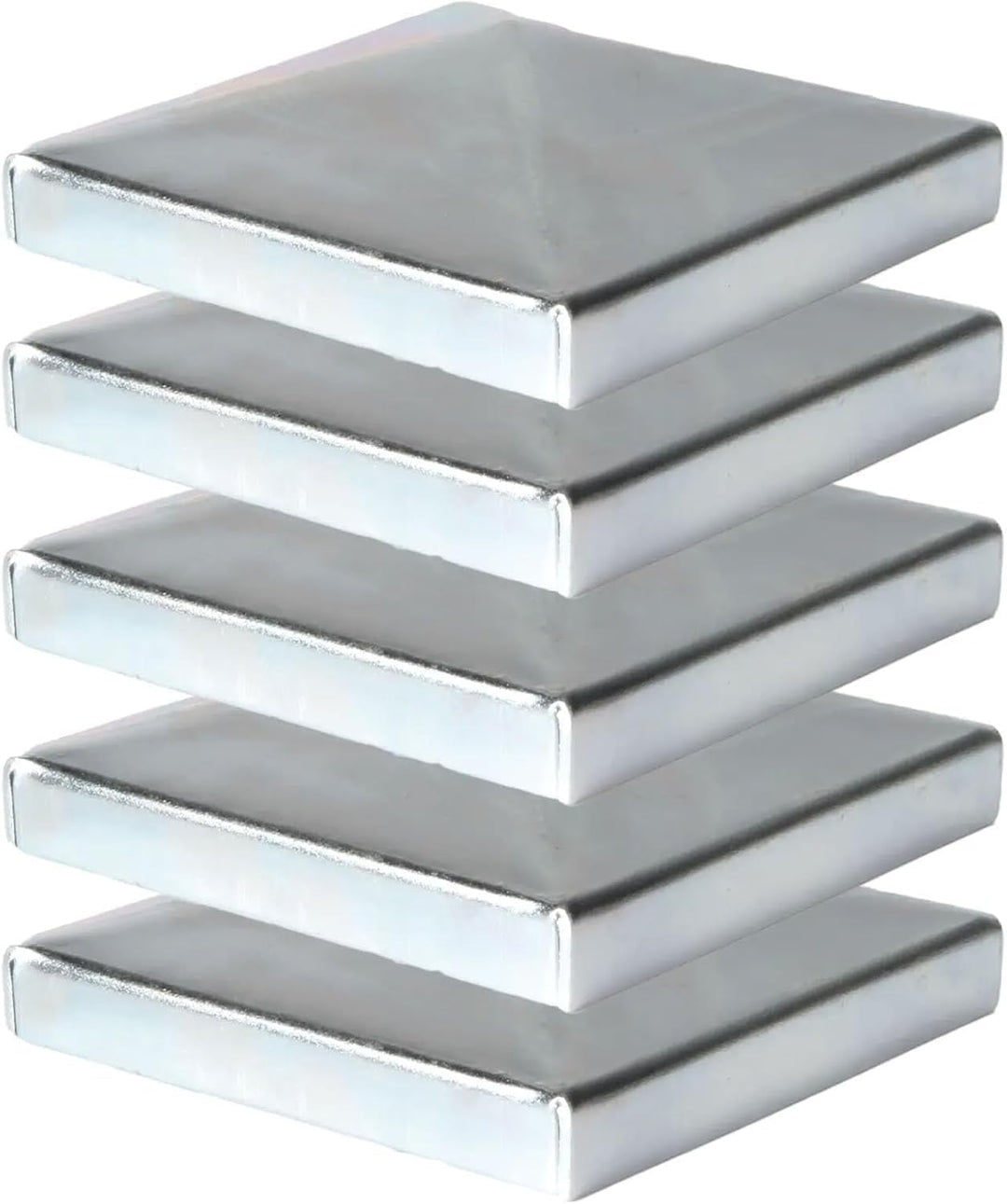 ATTAS Pfostenkappen 7x7 cm (5 Stück) – Verzinkt – Abdeckkappen aus Metall für Holzpfosten & Metallpf