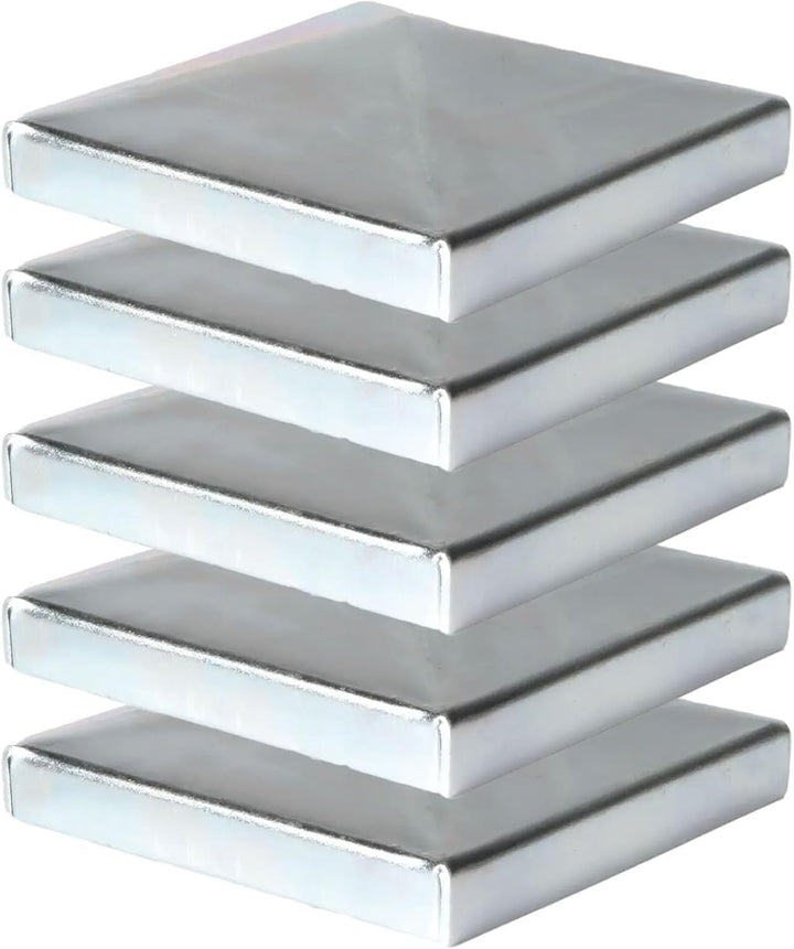 ATTAS Pfostenkappen 7x7 cm (5 Stück) – Verzinkt – Abdeckkappen aus Metall für Holzpfosten & Metallpf
