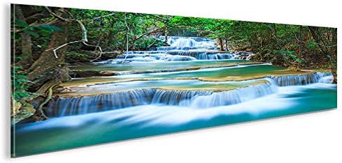 islandburner Bild Bilder auf Leinwand Wasserfall V2 Natur Landschaft Panorama XXL Poster Leinwandbil