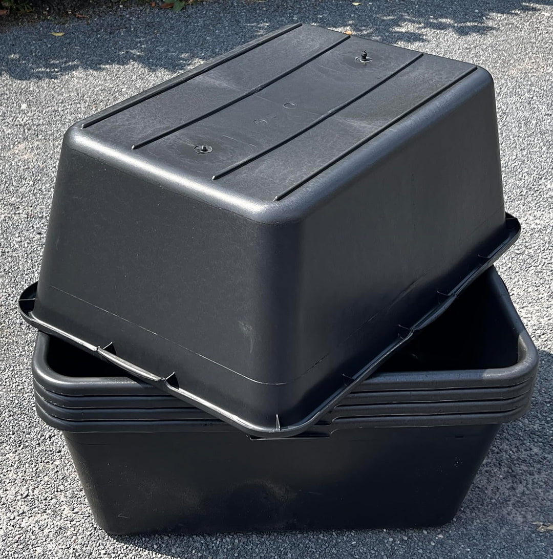 BURI 5 Stück Mörtelwanne 90 Liter Mörtelkasten rechteckig, schwarz - Baueimer Maurerkasten Mörtelküb