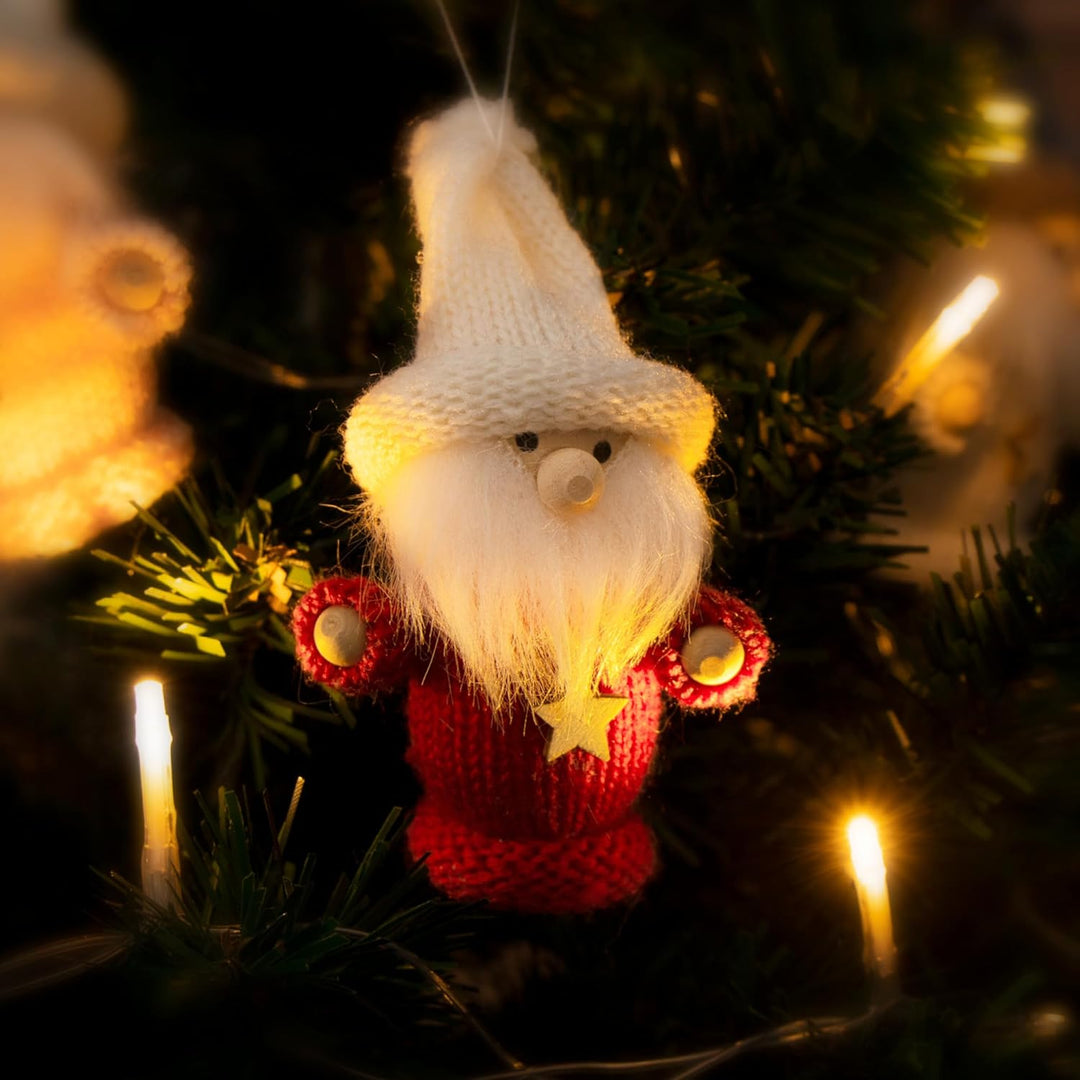 com-four® 12x Premium Weihnachtsmann-Anhänger, schwedisch-skandinavische Deko-Trolle, Engel und Wich