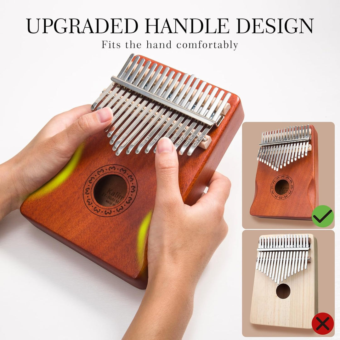 Kalimba Daumenklavier 17 Tasten, Fingerpiano Mbira Tragbare Musikinstrumente für Erwachsene Anfänger