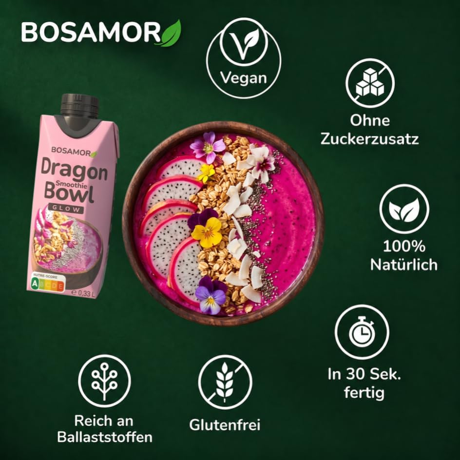 BOSAMOR Smoothie Bowl (Outdoor Set 6er Pack mit Schalen und Löffeln) Outdoor Set 6er mit Schalen und