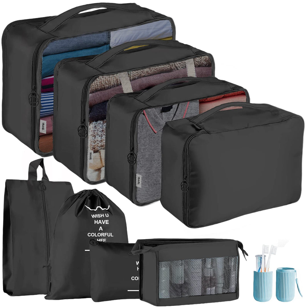 Jsdoin Koffer Organizer Set 9-Teilig Kofferorganizer Reisetasche travel Organizer Wasserdichte Packt