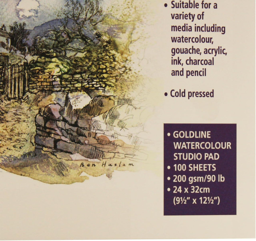 Clairefontaine 421/1021Z cold pressed Goldline Studio Aquarellpapier Mappe (mit 100 Bögen, feinkörni
