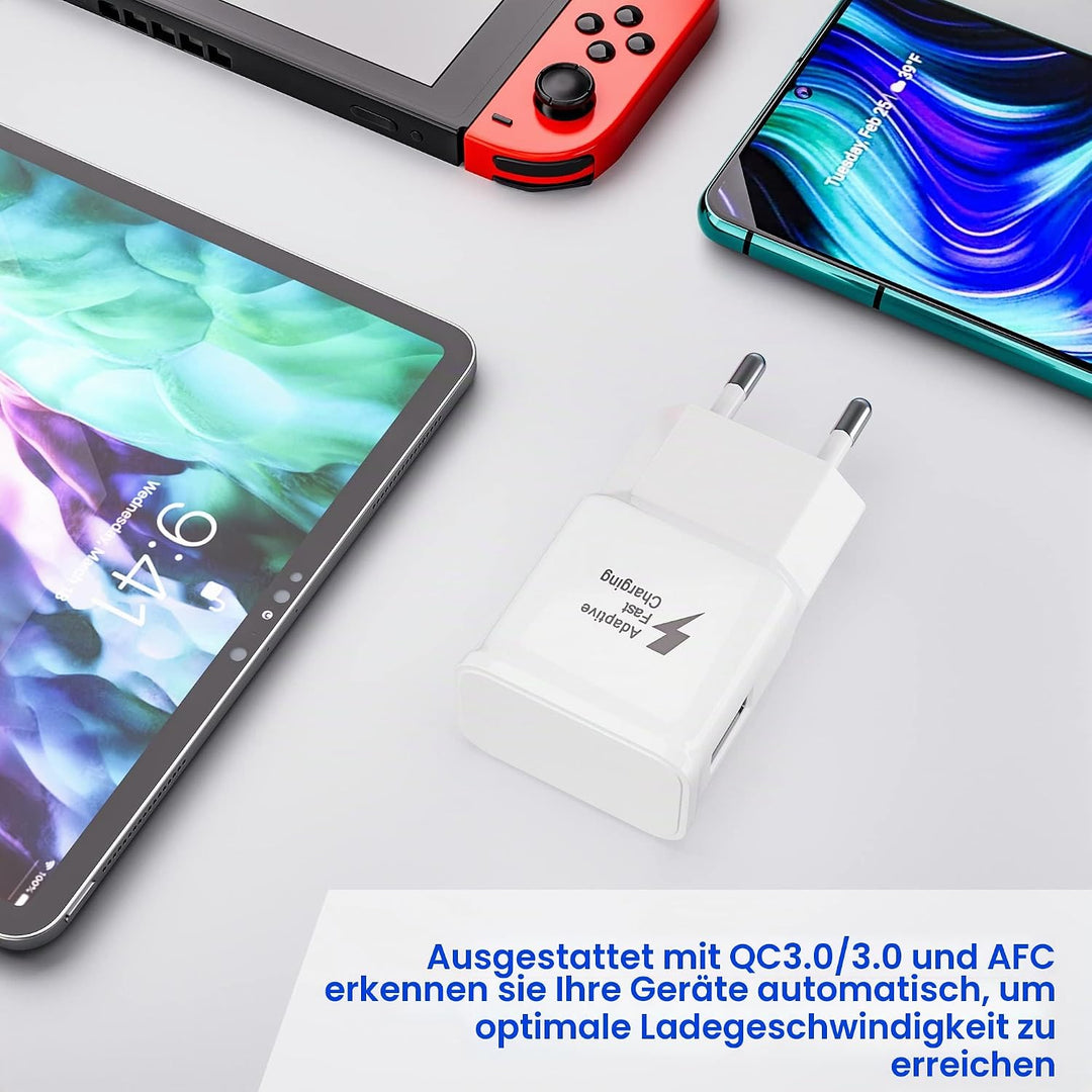 2-Pack Ladegerät mit USB Typ-C Ladekabel Schnellladekabel Für Samsung Galaxy S8 S8+ S9 Plus S9+ S10