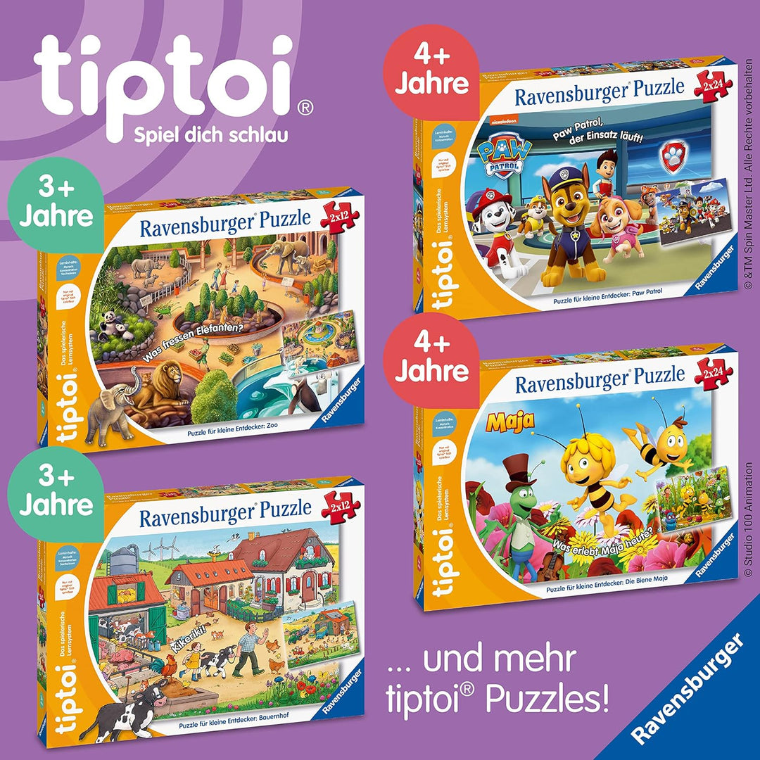 Ravensburger tiptoi Puzzle 00138 Puzzle für kleine Entdecker: Zoo, Kinderpuzzle ab 3 Jahren, für 1 S